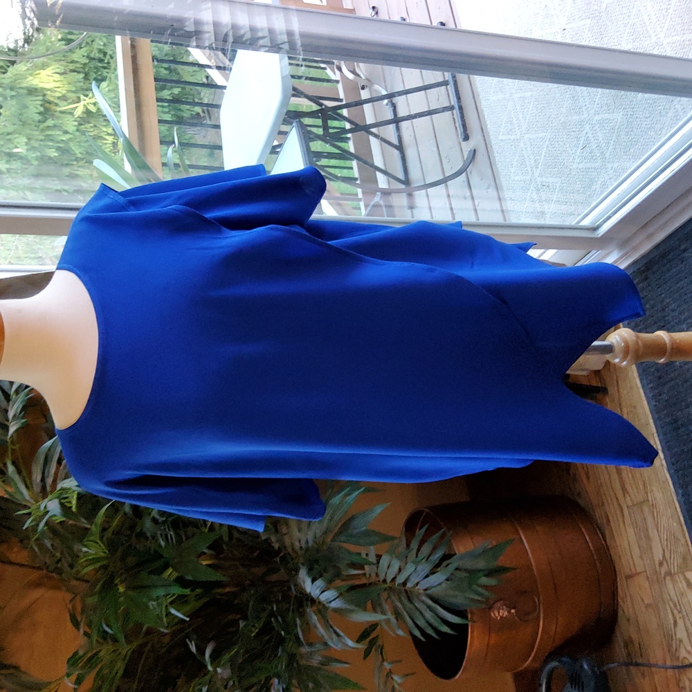 Blue Women's Lagenlook Gauzy Top